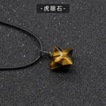269-Ágata cristal tigre olho grande satélite merkaba pêndulo 3D tridimensional hexagrama pingente DIY acessórios
