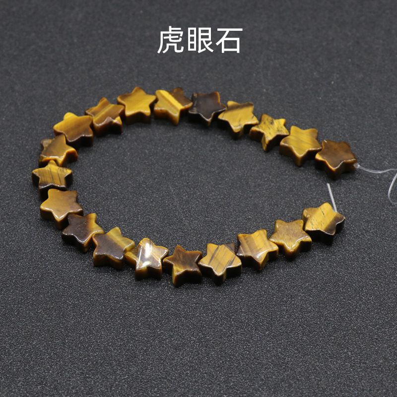 254-Cristal em pó estrela de cinco pontas, estrela de ágata contas soltas DIY pulseira de pedra natural artesanal brincos acessórios de jóias materiais