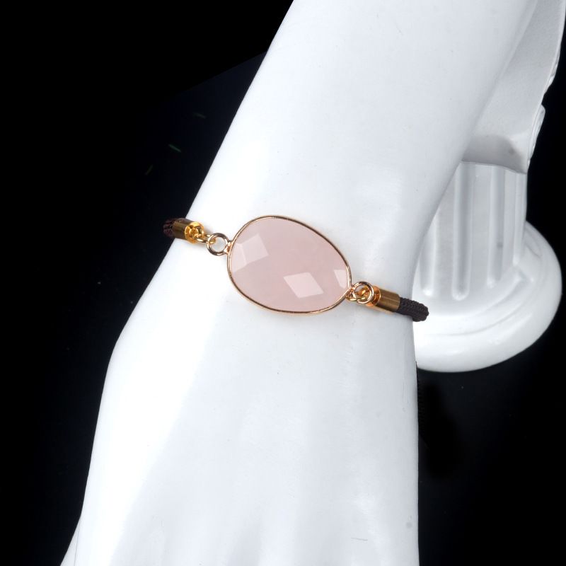 1711-Pulseira de bainha irregular com corte de ametista natural Corda de mão ajustável para casais masculinos e femininos