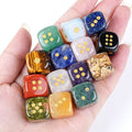 Dados de cristal natural transfronteiriço casual jogo de tabuleiro ágata jade escultura cantos arredondados 15mm pontos dados de pedra semipreciosa