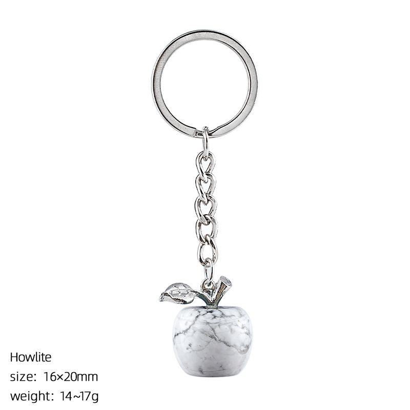 Ágata pedra semipreciosa maçã chaveiro véspera de Natal presente decorativo pedra natural pingente pequeno maçã