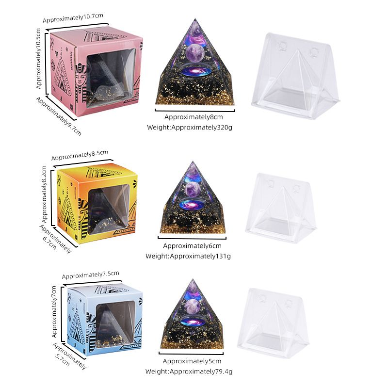 Pirâmide de cristal de venda quente novo criativo casa desktop artesanal Epóxi degaussing cristal bola pirâmide ornamento