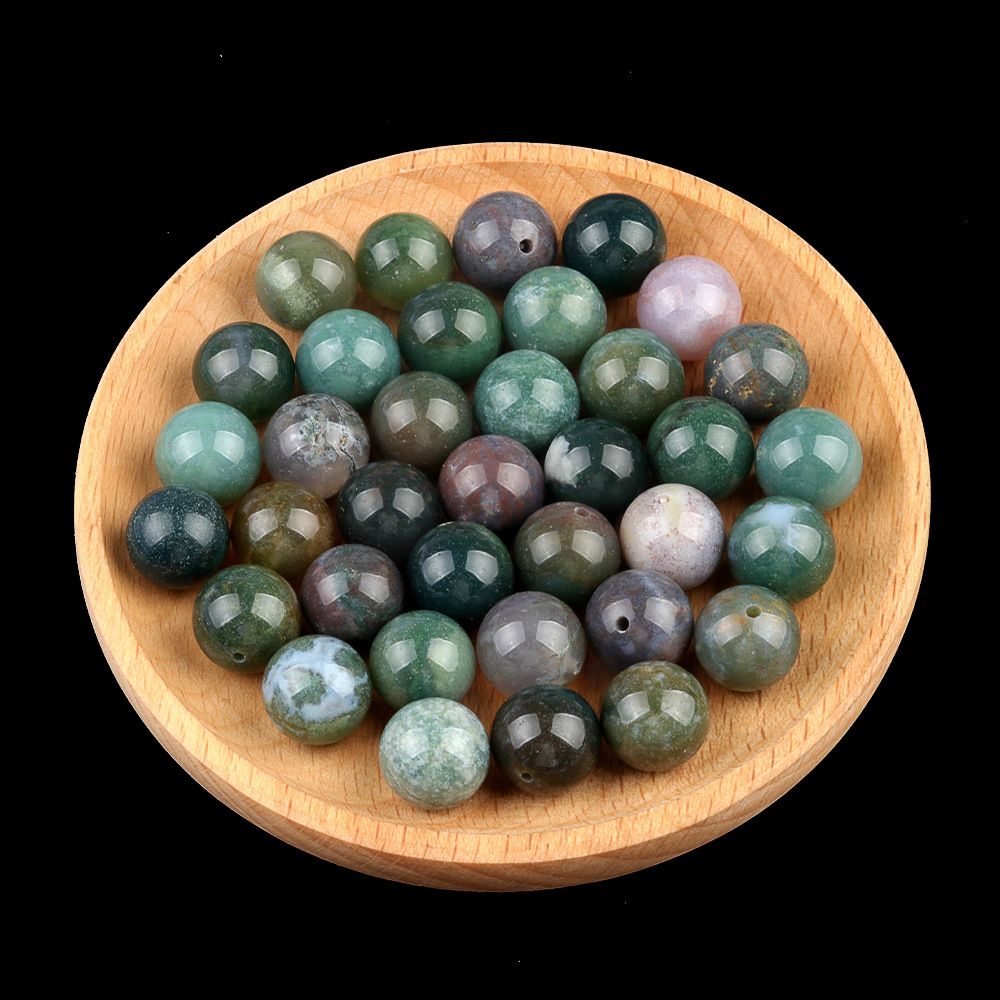 Contas de meio buraco de 1929-12Mm, contas redondas de meio buraco de ágata de cristal contas soltas Brincos de viga DIY acessórios de incrustação Contas de Buda