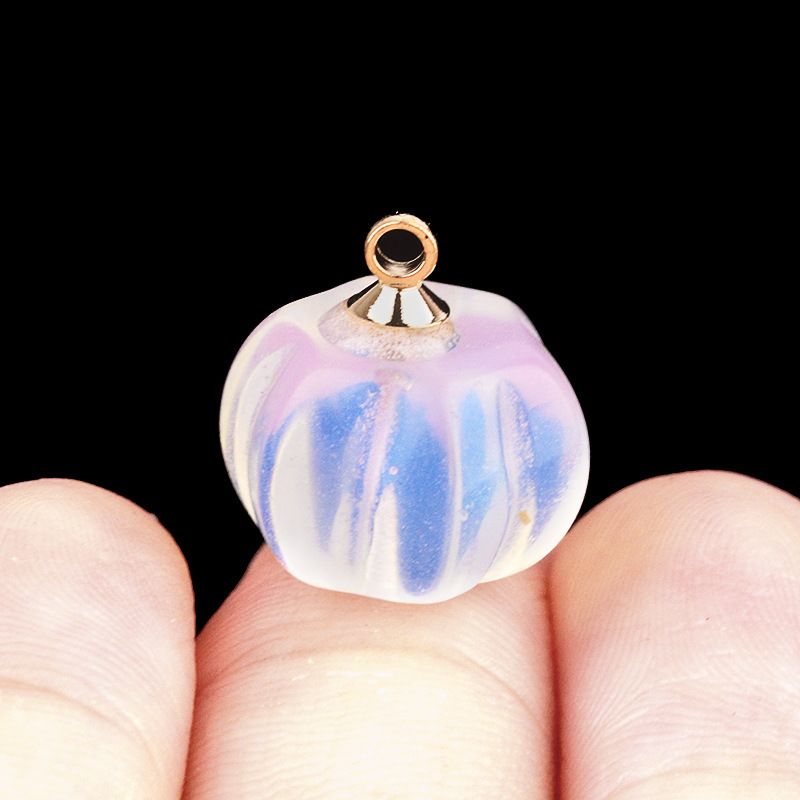 1639-10X13mm pingente de abóbora, meia pedra do tesouro de ágata de cristal abóbora gravada DIY material de jóias