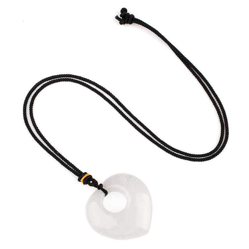 Colar de pedra de cristal natural colar de pedra de amor suéter corrente olho de tigre coração de pedra colar de pedra de pêssego pingente