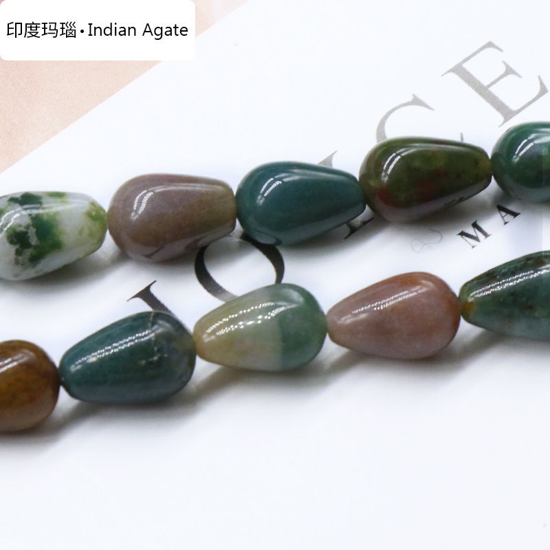 861-Pedra semipreciosa de ágata de cristal natural 8X12mm gota de água frisada DIY pulseira colar brincos material de jóias