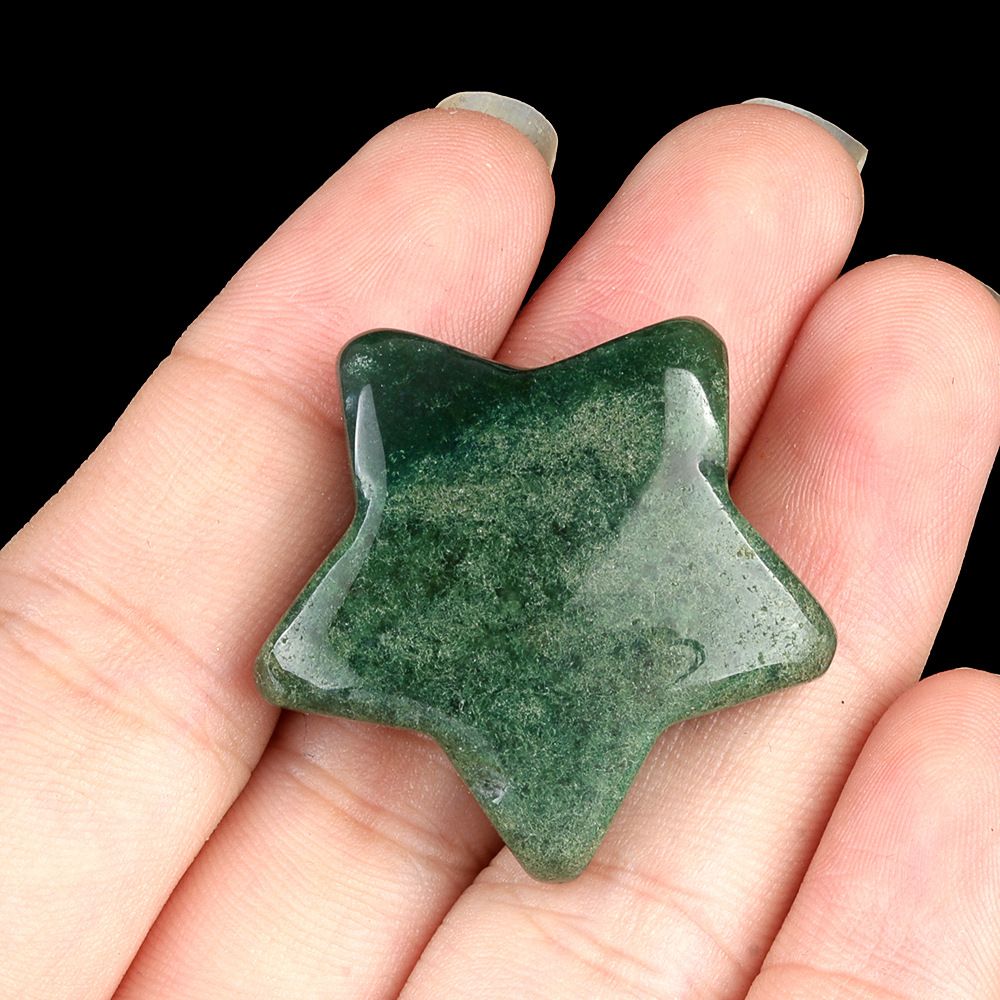 1433-30Mm pentagrama de cristal natural ágata estrela de pedra lua DIY estrela não porosa acessórios material