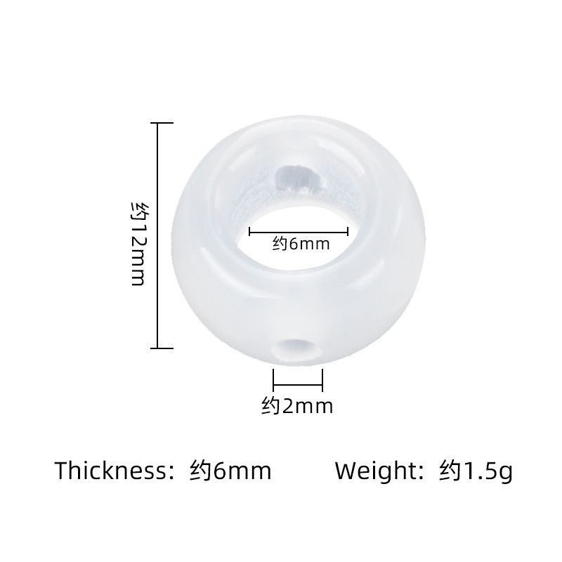 1733-Grânulos de furo grande 12mm furo 6mm ágata branca ábaco contas soltas DIY pulseira colar cordão material espaçador