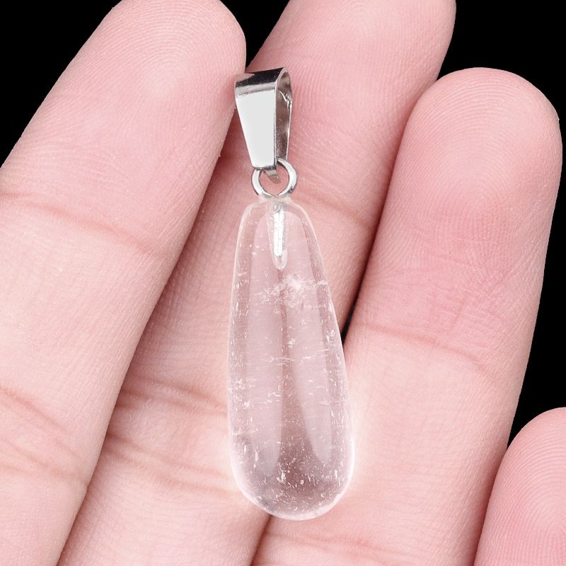 1462-25Mm pingente longo de gota de água, pedra semi-preciosa natural pingente longo de gota de água brincos DIY colar acessórios de jóias