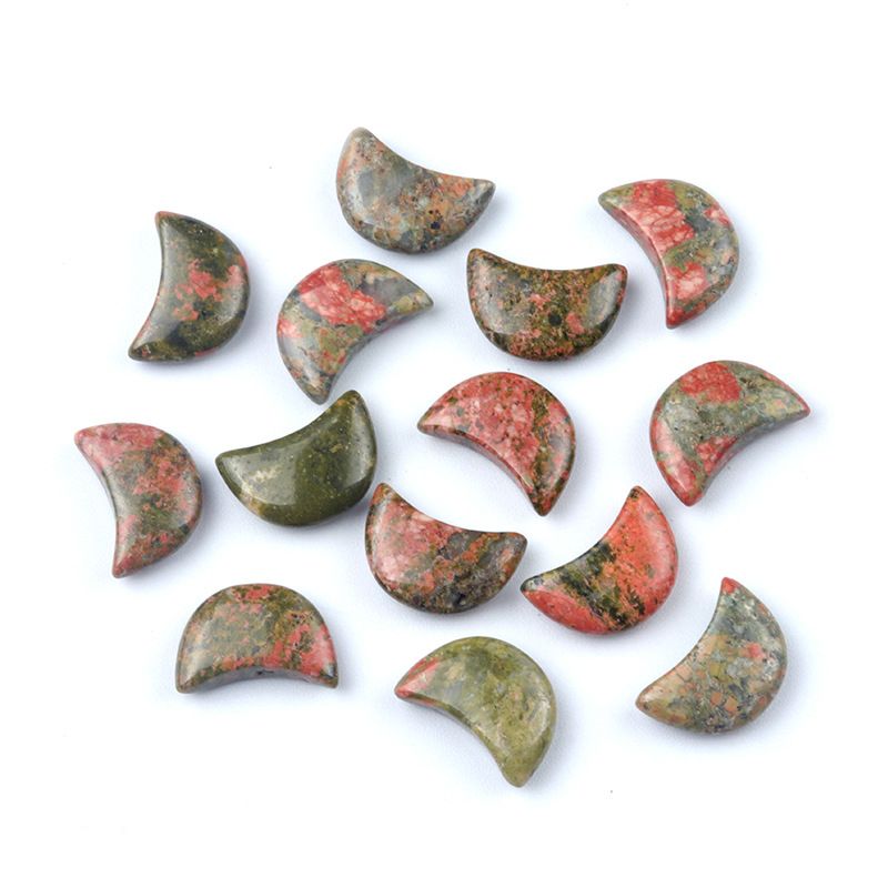 1668-20Mm lua não porosa, ágata de cristal natural cabeça de pedra semipreciosa crescente DIY material de joalheria artesanal