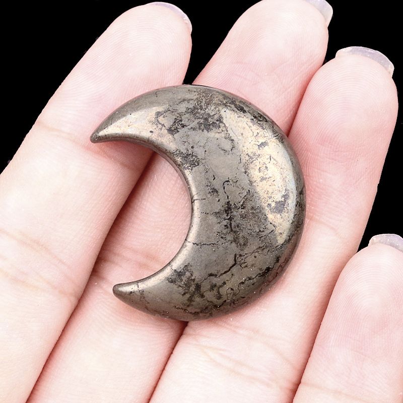1602-30Mm lua, forma crescente de pedra de ágata de cristal natural DIY lua não porosa acessórios material