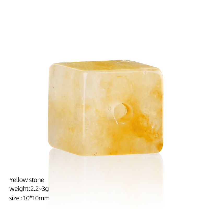 10Mm quadrado de cristal 2mm contas de buraco grande DIY pulseira artesanal colar espaçador de contas acessórios de contas soltas cubo de açúcar de cristal natural