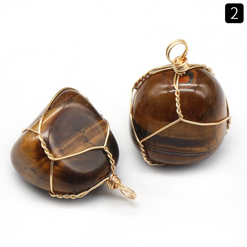 1192-Pingente irregular de enrolamento natural, jade de ágata cristal, acessórios de colar de ametista Dongling verde