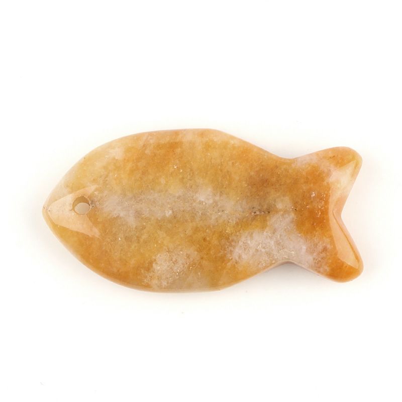Atacado transfronteiriço 38mm cristal natural pingente de peixe pequeno DIY pedra criativa perfurada ágata pedra colar em forma de peixe