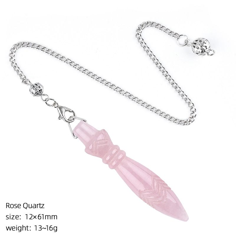 Pingente de pêndulo de cristal natural transfronteiriço Cetro vintage Meditação de ioga Frequência ajustável Thoth Thoth Pêndulo de jade