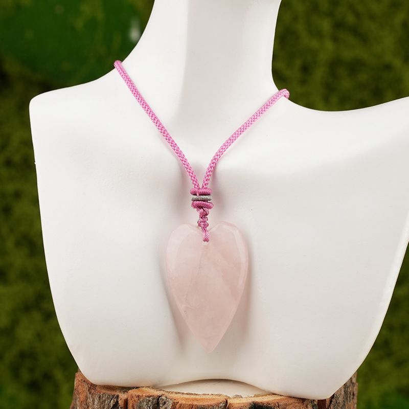 Cristal natural amor ágata pêssego coração colar coração pingente DIY jóias pingente mercadoria cênica