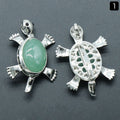 Pingente de broche de tartaruga 1558, acessórios de colar de pingente de pedra preciosa incrustada em liga de cristal natural