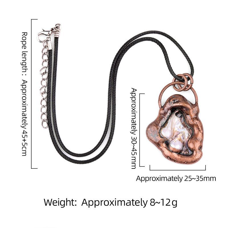 Bainha natural pérola de água doce pingente barroco retro galvanizado concha pingente colar jóias atacado