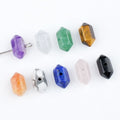 Acessórios de orifício médio de ponta dupla de cristal natural, olho de tigre de ouro verde, cristal de ametista em pó de cristal branco acessórios de joias DIY
