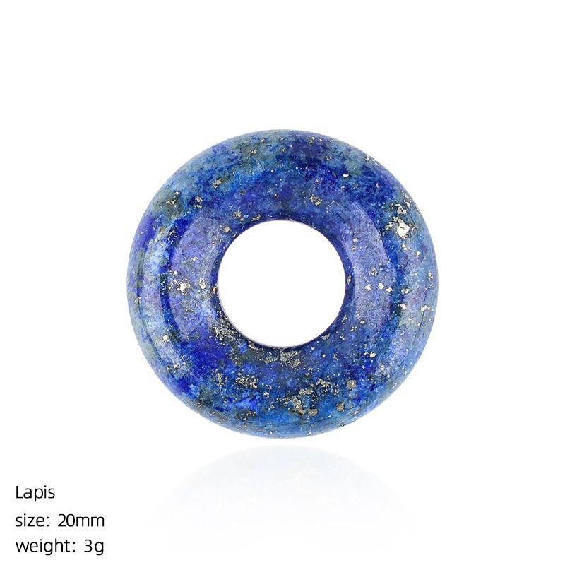 20Mm Ametista Donut Pingente Brincos DIY Pulseira Colar Anel Redondo Cristal Natural Acessórios Bagel