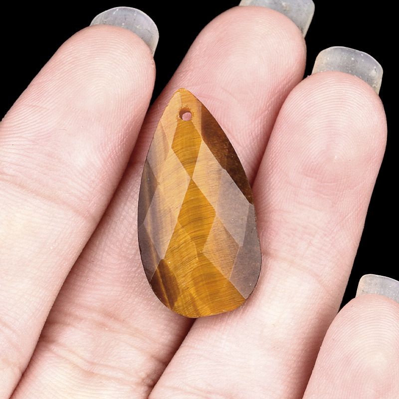 2062-Natural pó cristal ametista gota de água corte rosto DIY colar brincos pingente jóias pingente acessórios