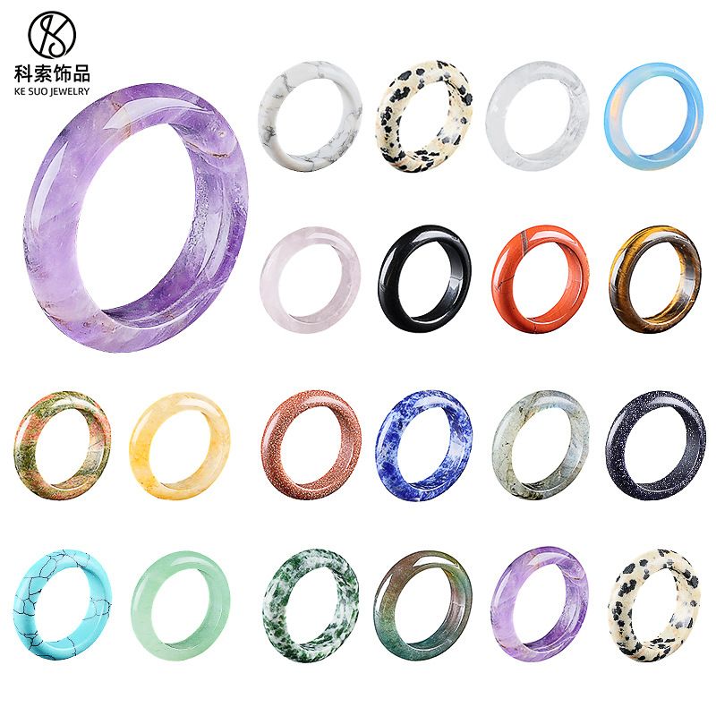 Anéis de cristal natural, pulseiras de mão masculinas e femininas, anéis de corrida, acessórios, anéis de pedra semipreciosa ins nicho high-end sense
