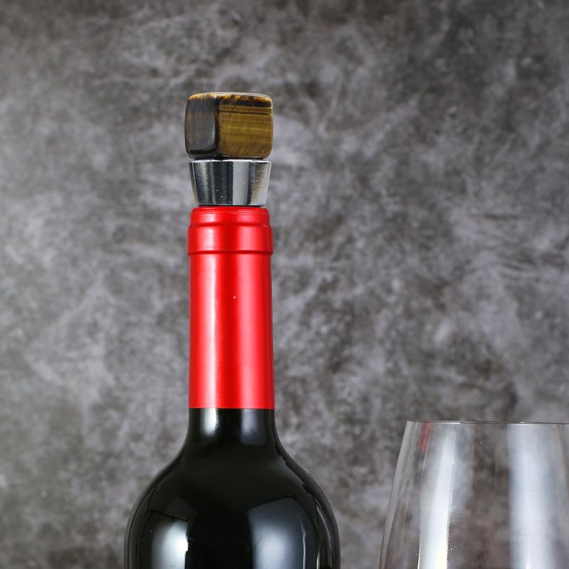 1509-Rolha de vinho semipreciosa de cristal, rolha de vinho de silicone de liga de zinco, acessórios de rolha de garrafa decorativa de pedras preciosas