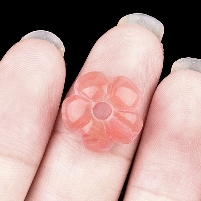 2057-Ágata de ametista natural 14mm flor de ameixa contas soltas DIY pulseira de flor frisada colar acessórios