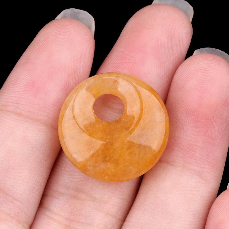 2303-20mm Pedra de Cristal Natural com Furo de Paz Pingente Fivela Princesa Acessório Nostálgico DIY