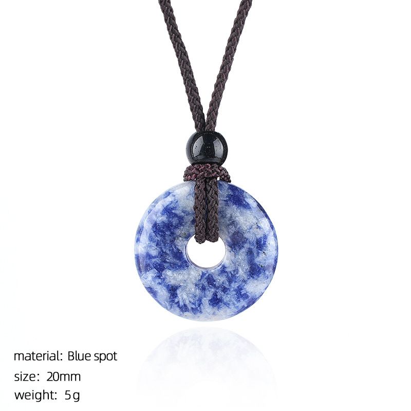 Colar de fivela de segurança de ágata de cristal 20Mm Nova pedra natural chinesa gravada em volta de ágata pingente de fivela de segurança nostálgica