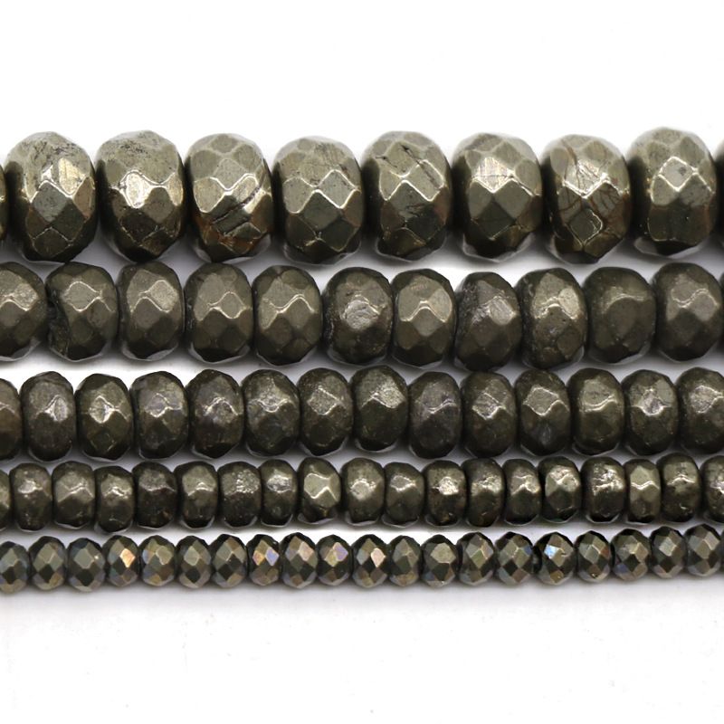 Material de acessórios de jóias artesanais DIY Pirita corte contas planas 3-8mm trabalho em andamento contas soltas material de acessórios