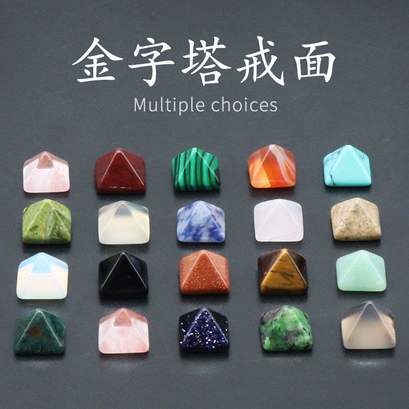 1106-8Mm pirâmide anel de cristal ágata pedra semi-preciosa mini pirâmide contas soltas DIY material de fixação de diamante