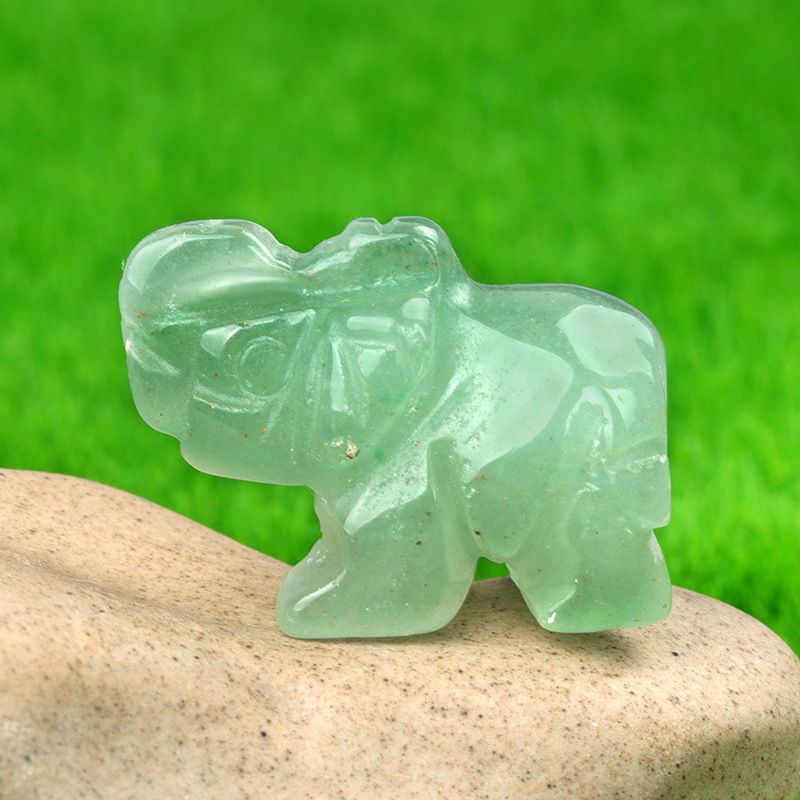 1 polegada escultura animal elefante, pó natural cristal ágata jade escultura animal elefante artesanato ornamento transfronteiriço