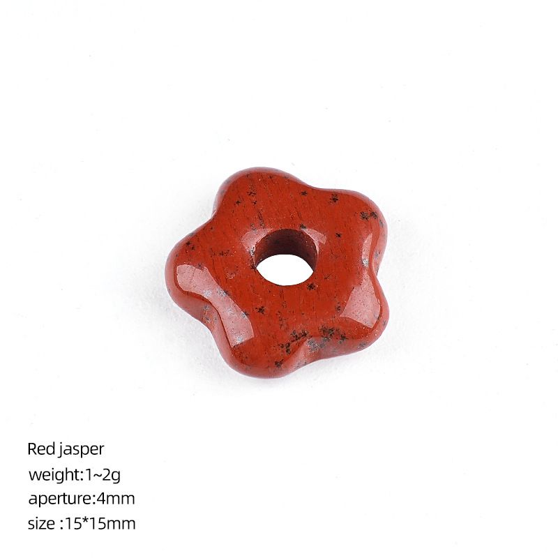 2478  15Mm buraco 4 pingente de flor de cristal natural DIY pulseira colar artesanal roupas acessórios de flor de cinco pétalas de ágata originais