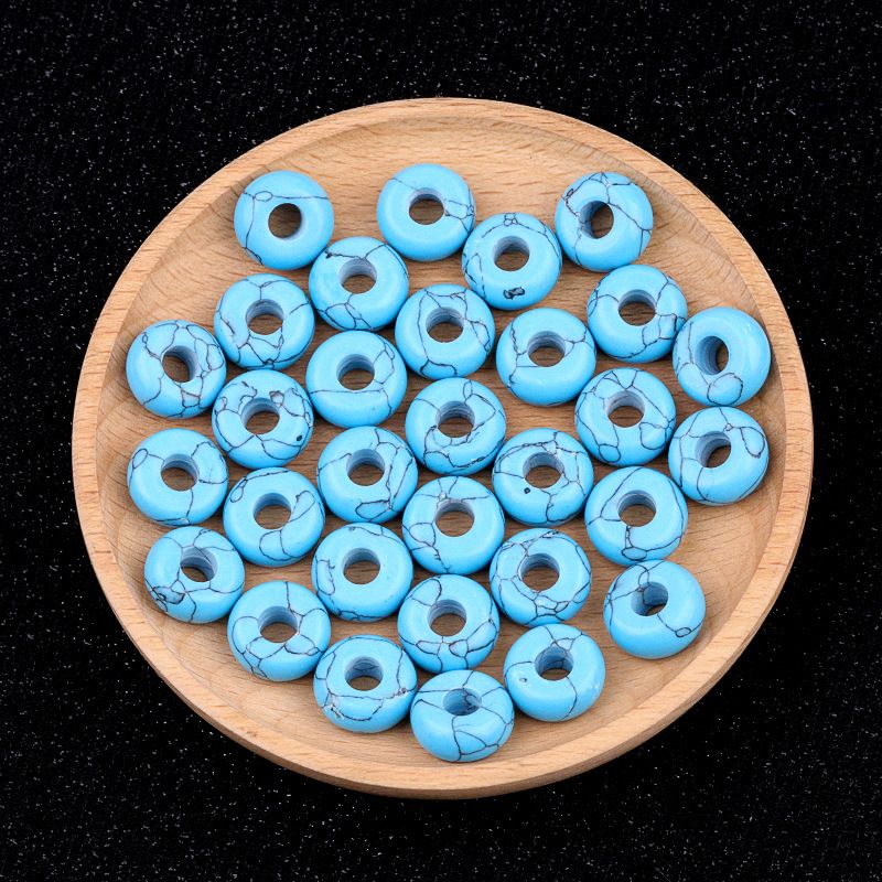 325-Grânulos de orifícios grandes 8 * 14mm de cristal de ábaco de ágata material de acessórios tecidos à mão DIY