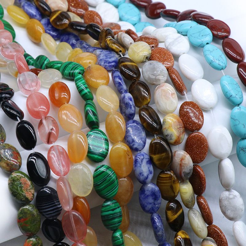 Agate cristal pedra semi-preciosa 10 * 14mm oval ovo frisado contas soltas DIY pulseira colar acessórios de jóias